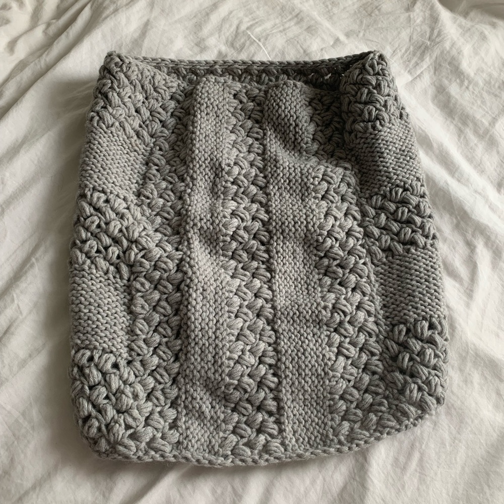 Vintage grey wool tube scarf